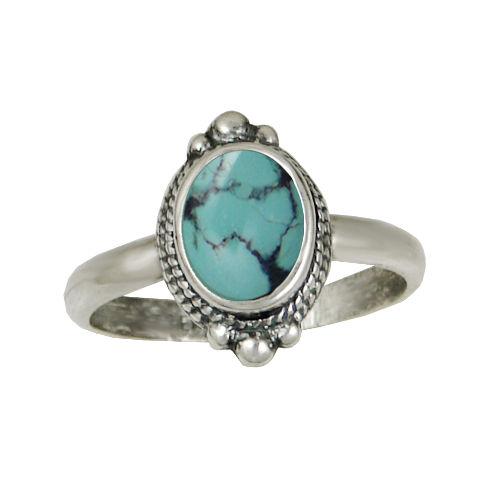 Sterling Silver Gemstone Ring With Chinese Turquoise Size 8 Sterling Silver Gemstone Ring With Chinese Turquoise Size 8